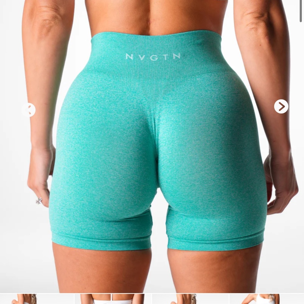NVGTN Blue Athletic Seamless High-Waisted Shorts